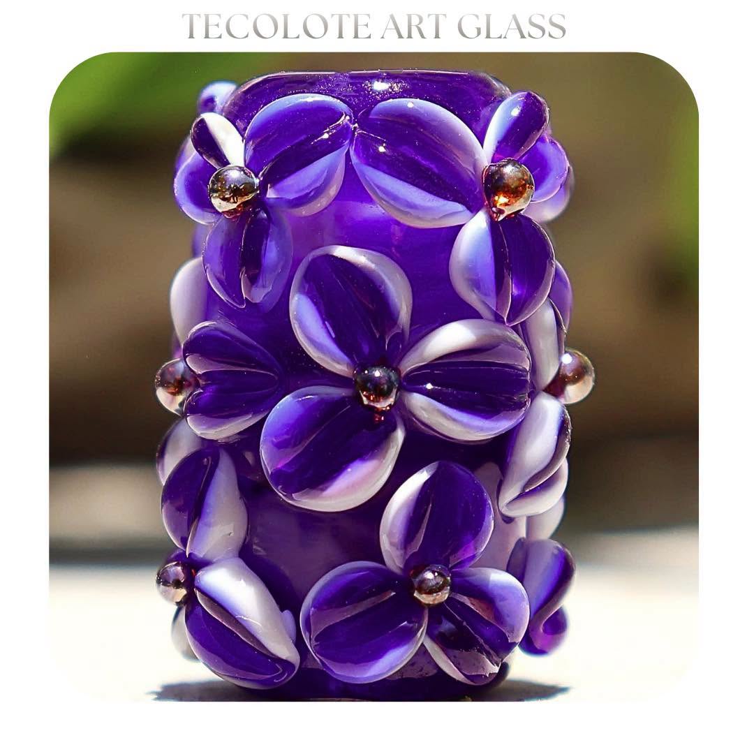 Hyacinth Blossom - Art Glass lampwork Focal Bead - BHB Large Hole