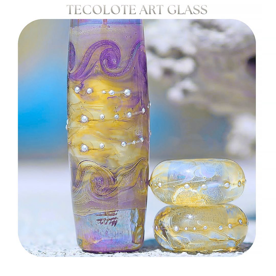 Sunlit Lilac - Art Glass lampwork  Focal Bead - BHB Large Hole