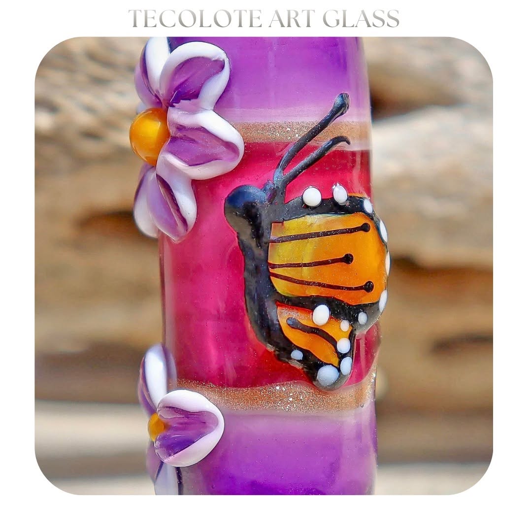 Oasis Butterfly - Art Glass lampwork Focal Bead - BHB Large Hole