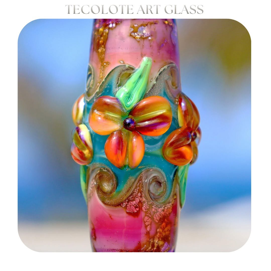 Calypso Botanical - Art Glass lampwork Focal Bead - BHB Large Hole