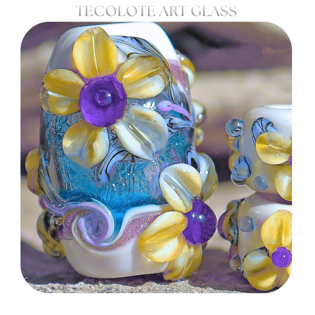 All Saints Bouquet - Art Glass lampwork Focal Bead - BHB Large Hole