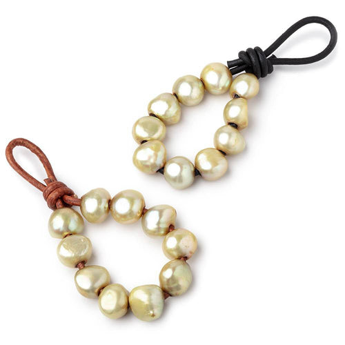 10-11.5mm Lemon Grass Large Hole Baroque Pearls Set of 10