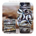 Midnight Blossoms - Art Glass lampwork Focal Bead - BHB Large Hole