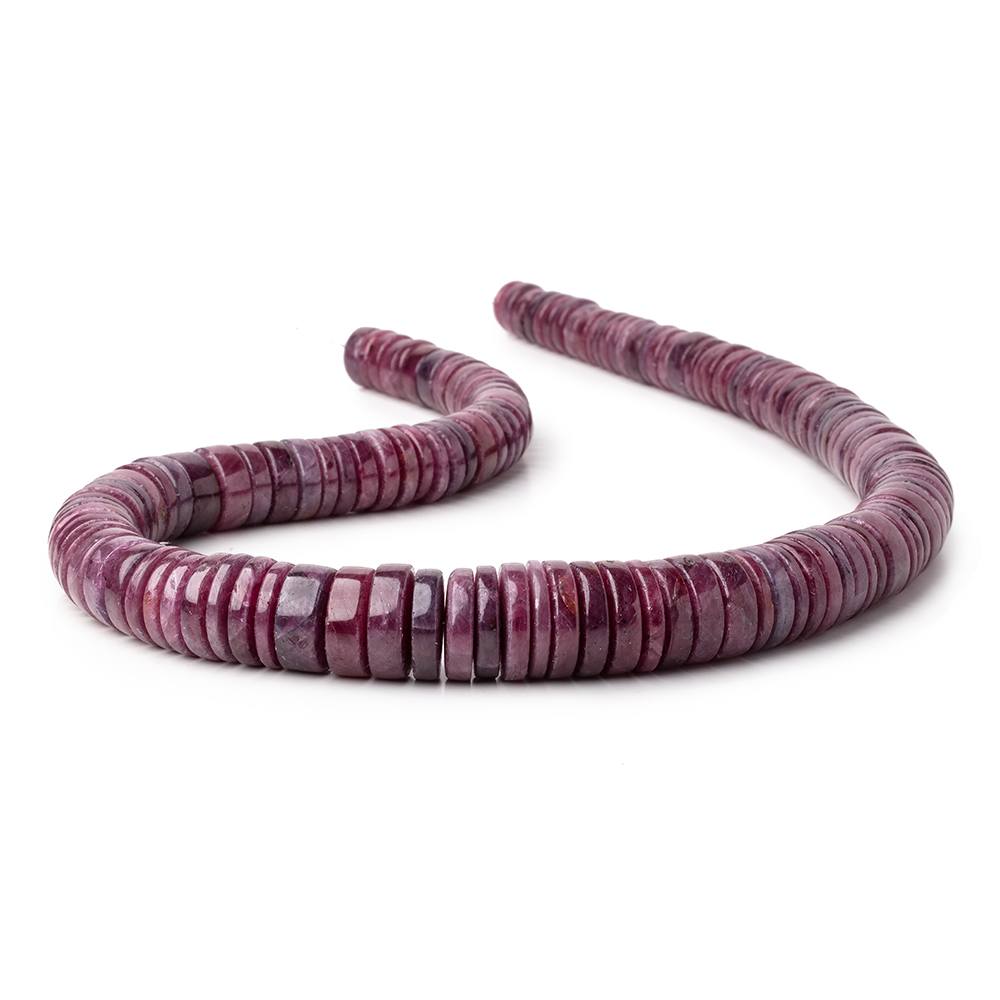 11-18mm Indian Ruby Plain Heishi Beads 20 inch 140 pieces AA