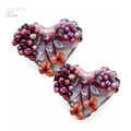 Boho Pearl Tumbled Heart Pairs in four color-ways  - Art Glass Lampwork Bead Collection