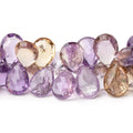 12-14mm Ametrine Faceted Pear Beads 8 inch 62 pieces