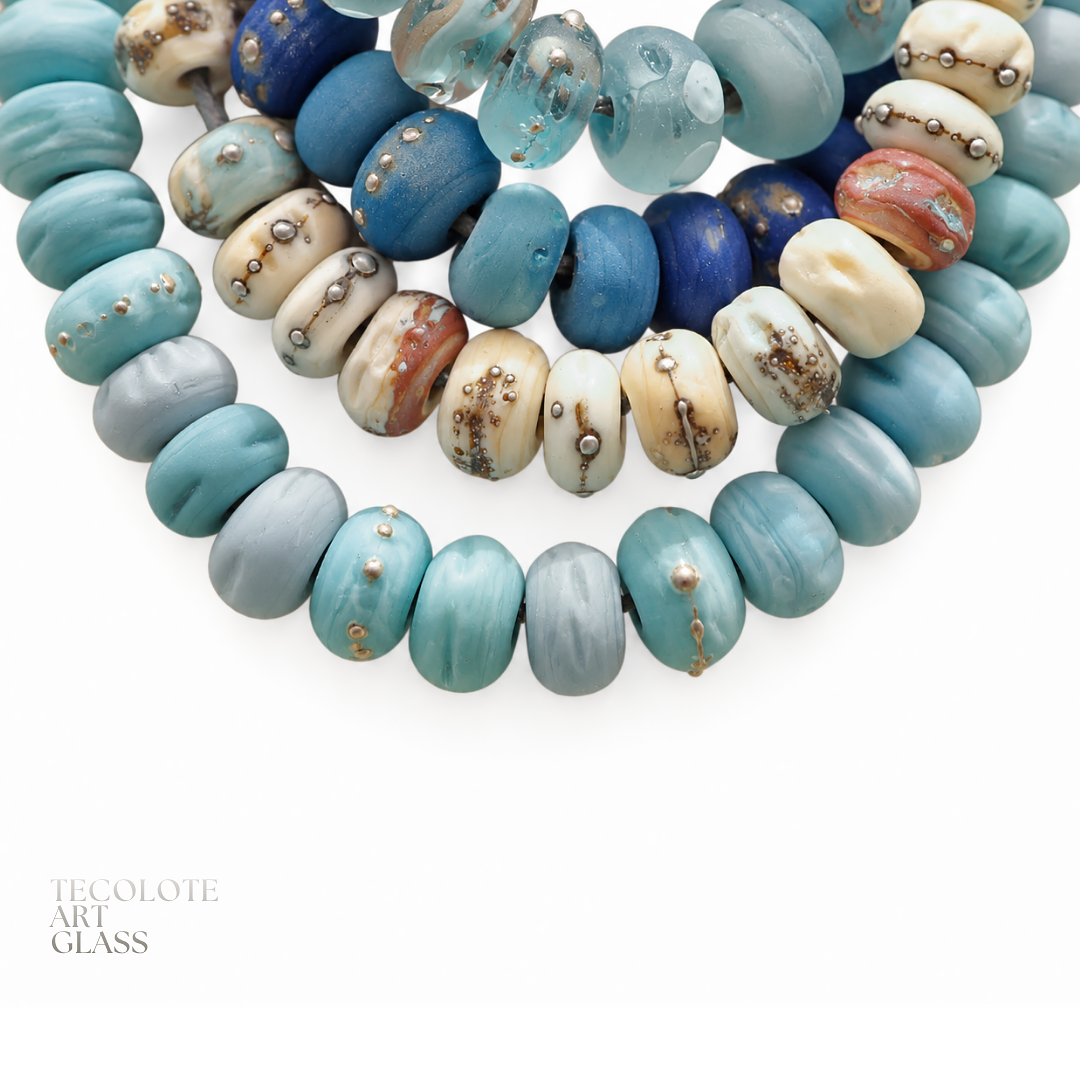 Boho Pearl Tumbled Organics in four color-ways  - Art Glass Lampwork Bead Collection