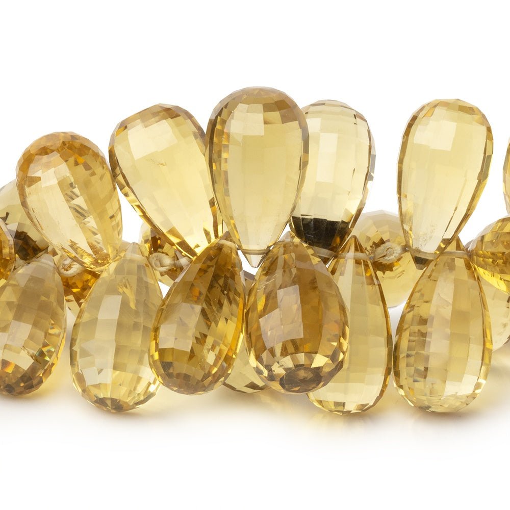 12x7-19x10mm Honey Quartz Faceted Tear Drop Beads 7.5 inch 55 pieces AA