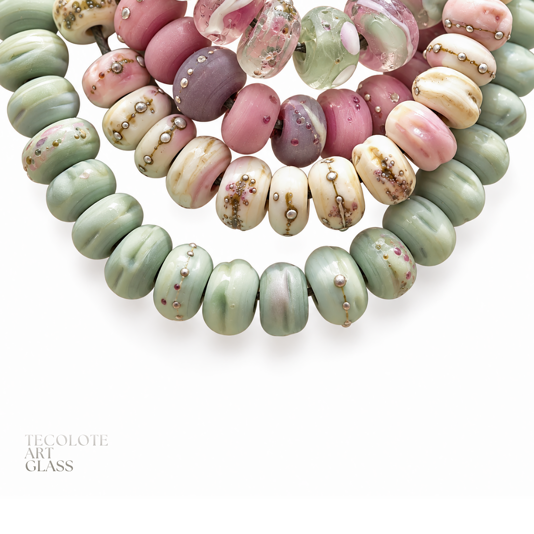 Boho Pearl Tumbled Organics in four color-ways  - Art Glass Lampwork Bead Collection