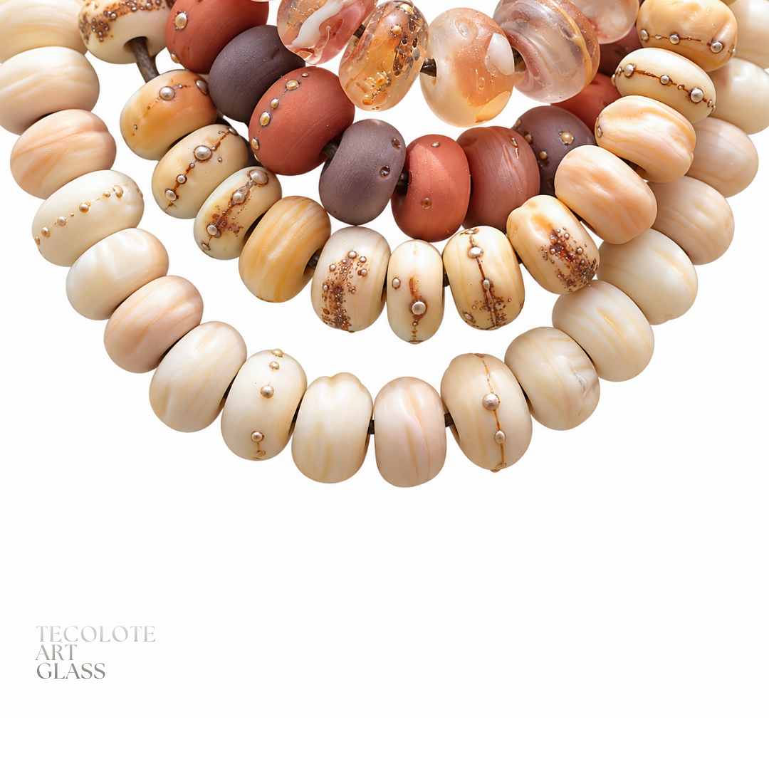 Boho Pearl Tumbled Organics in four color-ways  - Art Glass Lampwork Bead Collection