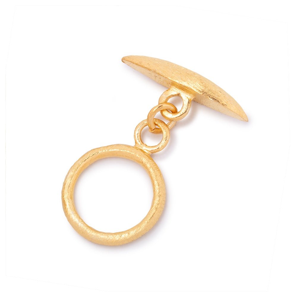 15.5mm Vermeil Toggle Brushed Marquise Design 1 piece