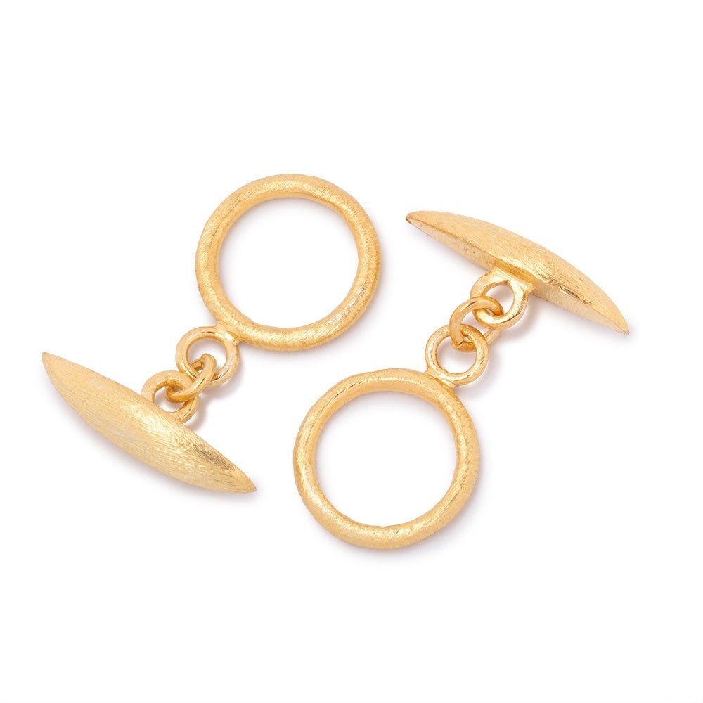 15.5mm Vermeil Toggle Brushed Marquise Design 1 piece