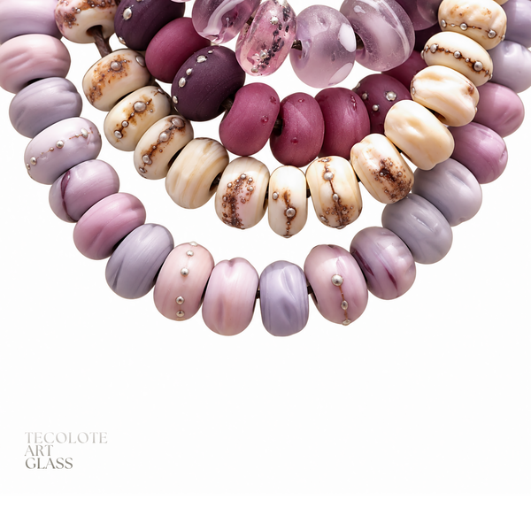 Boho Pearl Tumbled Organics in four color-ways  - Art Glass Lampwork Bead Collection
