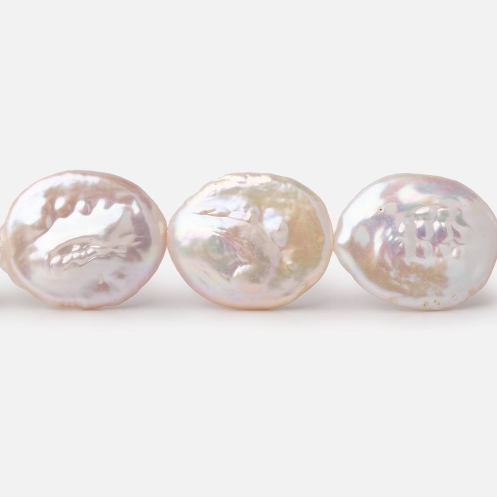15x13-17x14mm Rosé White Oval Freshwater Pearls 16 inch 23 Beads