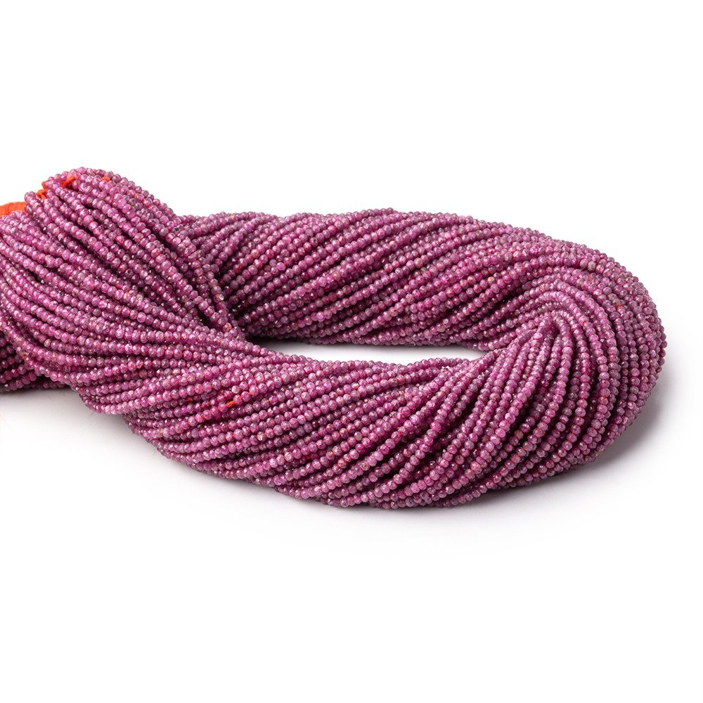 1.9mm Ruby Micro Faceted Rondelle Beads 13 inch 232 pieces