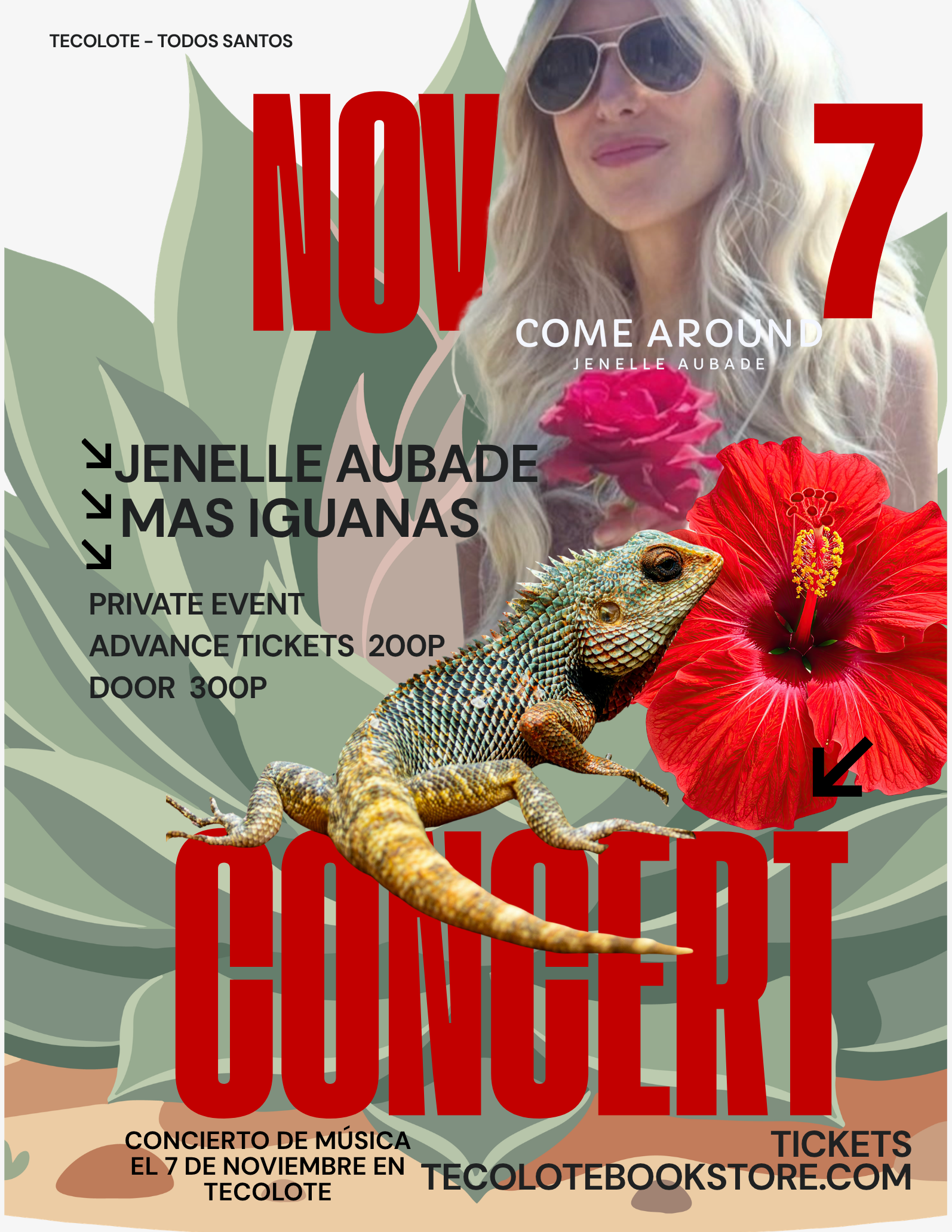 Jenelle Aubade After Hours Concert with MAS IGUANAS - November 7th 2026- Event Ticket