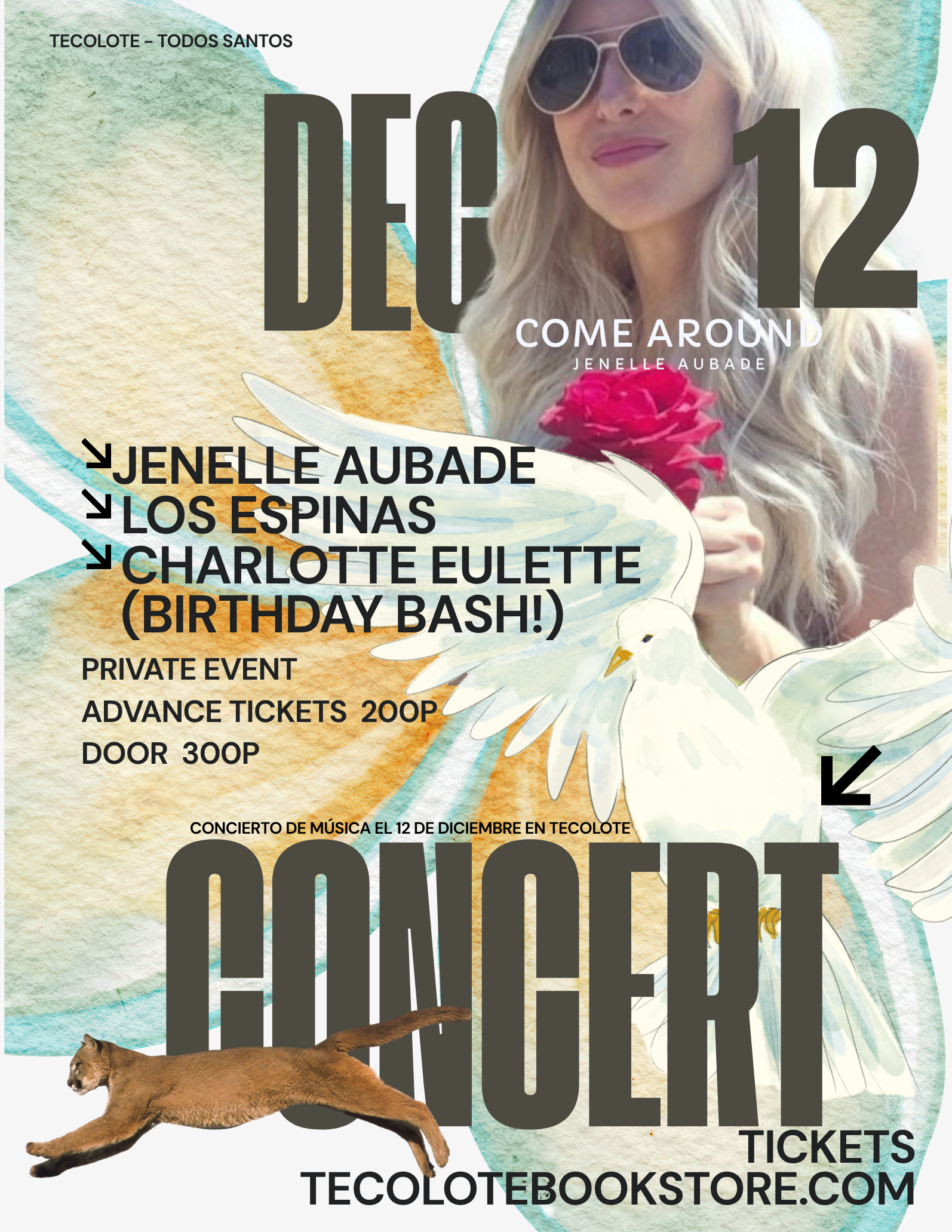 Jenelle Aubade After Hours Concert with Los Espinas & Charolotte Eulette - December 12th 2026- Event Ticket