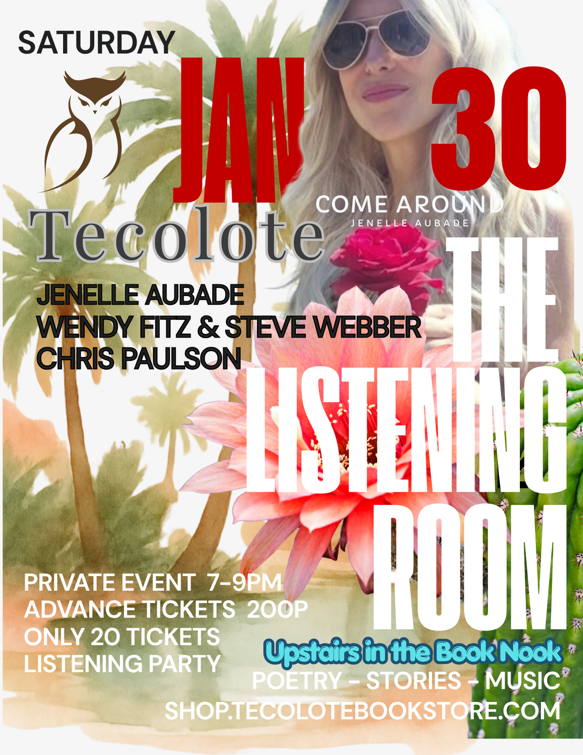 Listening Room - Wendy Fitz, Steve Webber, Chris Paulson, Jenelle Aubade- January 30th 2027- Event Ticket