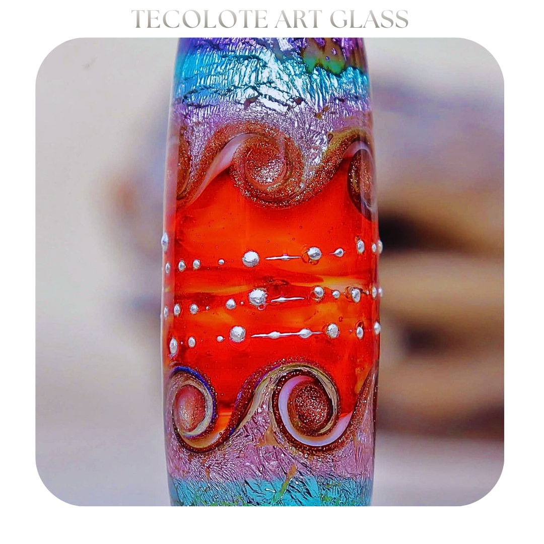 Fire Opal - Art Glass lampwork Focal Bead - BHB Large Hole