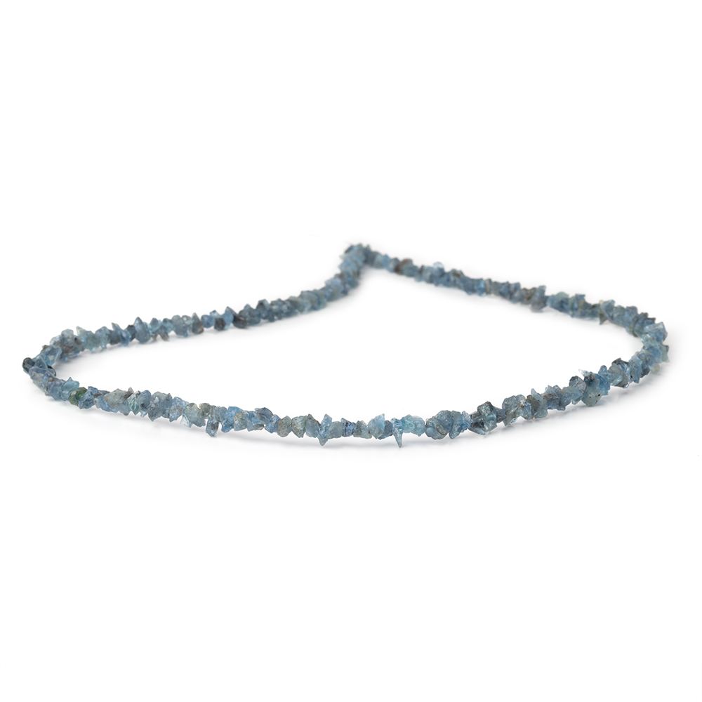 3-5mm Dark Blue Aquamarine Raw Crystal Beads 16 inch 185 pieces