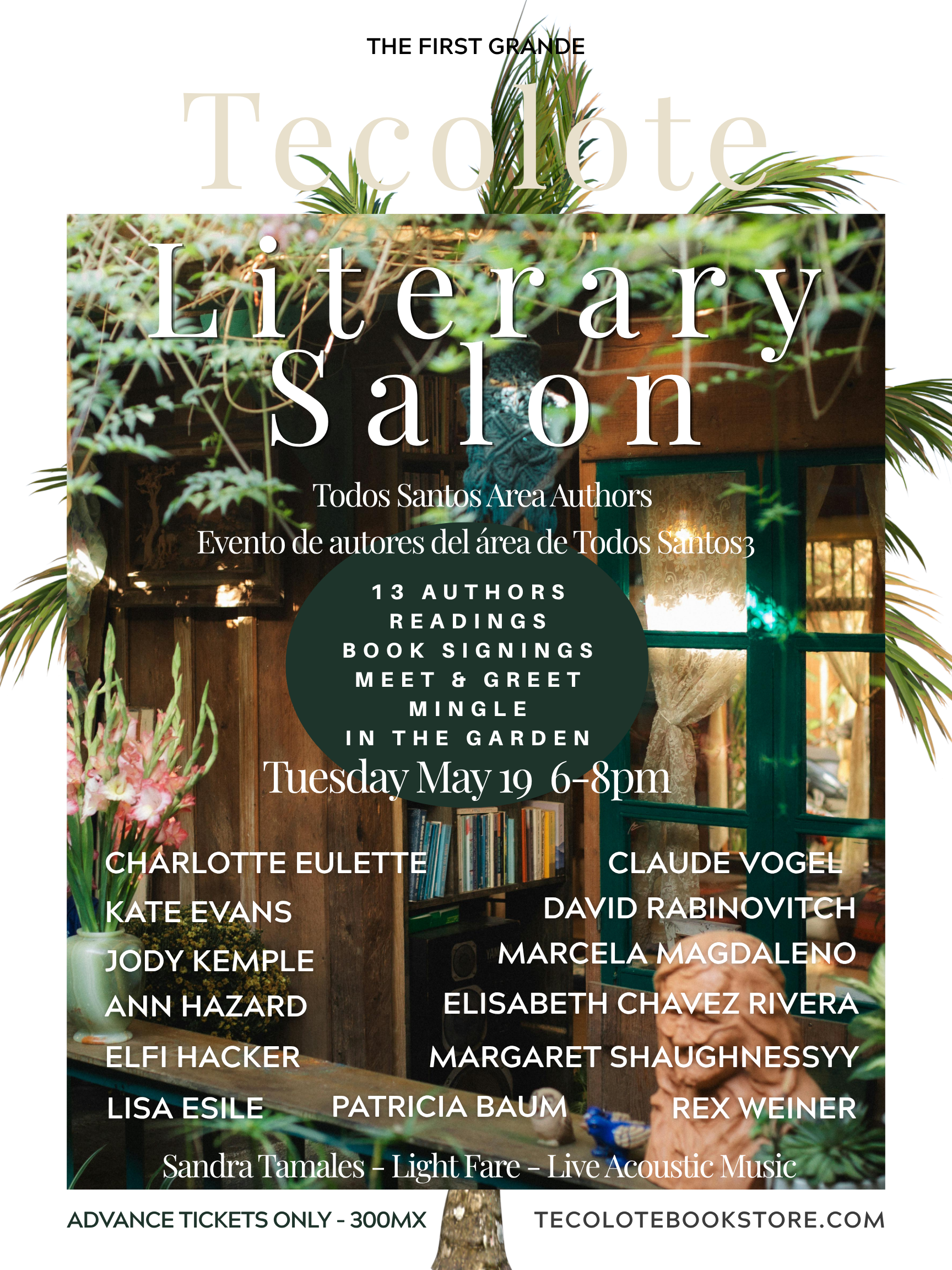 Tecolote Literary Salon — May 19 - Event Ticket SOLD OUT