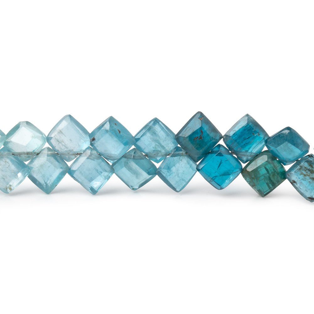 4-6mm Multi Color Kyanite Bevel Cut Square Beads 8 inch 66 pieces