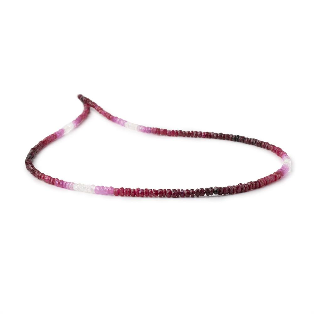 2-3mm Shaded Ruby and Sapphire Faceted Rondelle Beads 16 inch 245 pieces