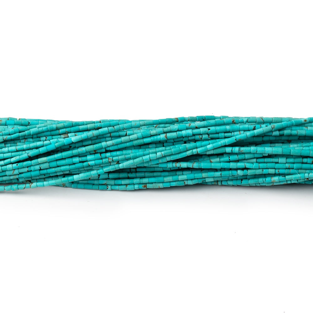 1mm Turquoise Howlite Plain Tube Beads 15.5 inch 350 pieces