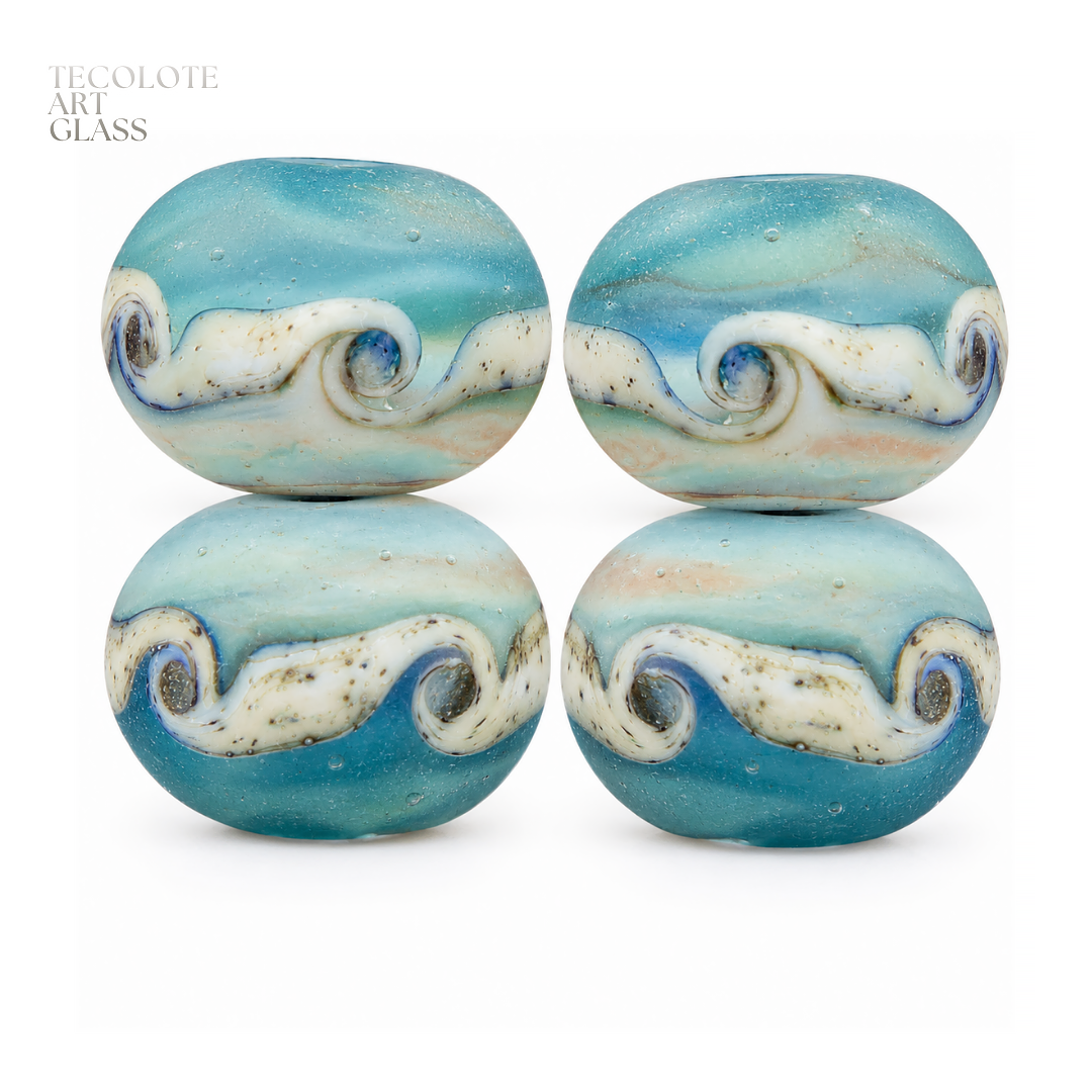 Boho Pearl Rounds in four color-ways  - Art Glass Lampwork Bead Collection