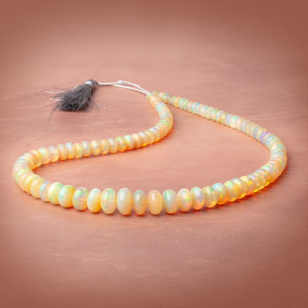 5-13mm Golden Ethiopian Opal Plain Rondelle 20 inch 100 Beads AAA