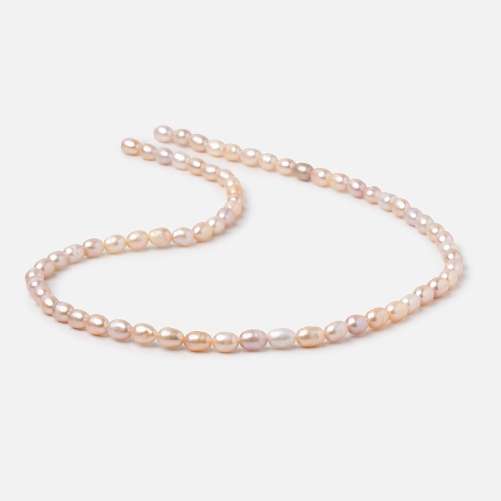 5-6mm Pink Straight Drill Oval Freshwater Pearls 15.5 inch 66 Beads