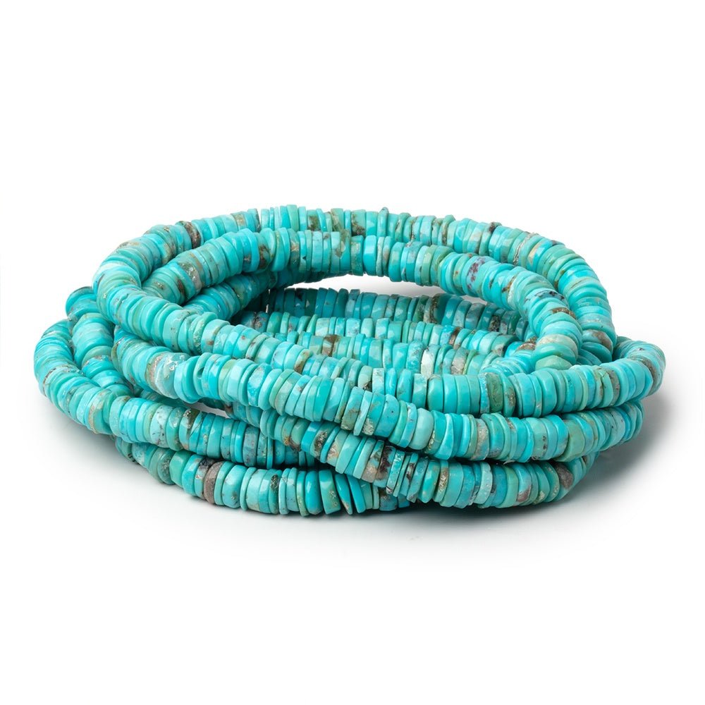 6.5-7mm Sleeping Beauty Turquoise Plain Heishi Beads 15 inch 280 pieces