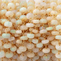 5-7mm Ethiopian Opal Faceted Rondelles on Vermeil Chain