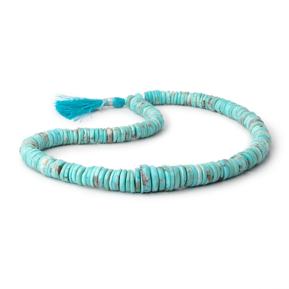 6.5-12.5mm Sleeping Beauty Turquoise Plain Heishi Beads 15 inch 196 pieces
