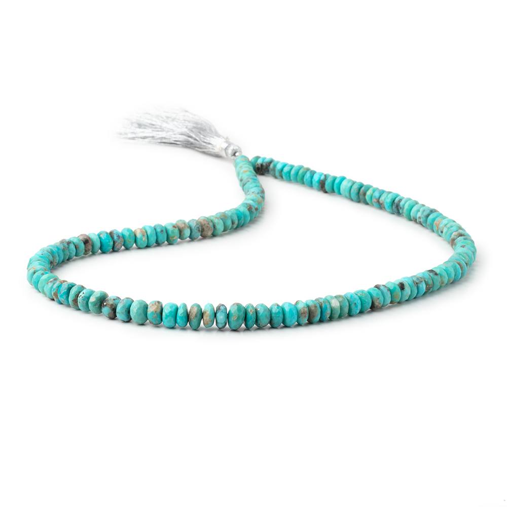 5.5-7mm Sleeping Beauty Turquoise Faceted Rondelle Beads 16 inch 224 pieces AA