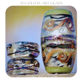 Monochrome Palm Grove - Art Glass lampwork Focal Bead - BHB Large Hole