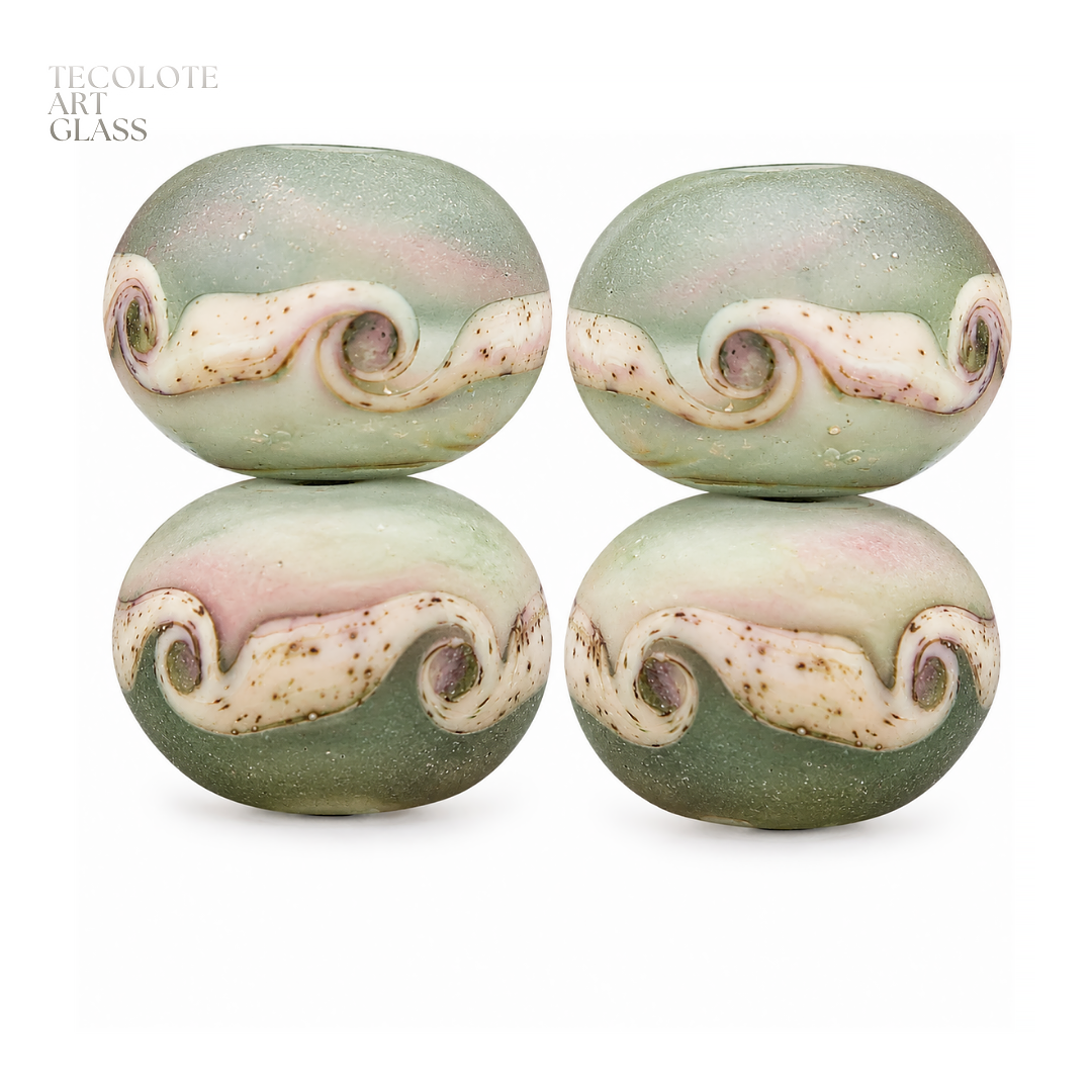 Boho Pearl Rounds in four color-ways  - Art Glass Lampwork Bead Collection