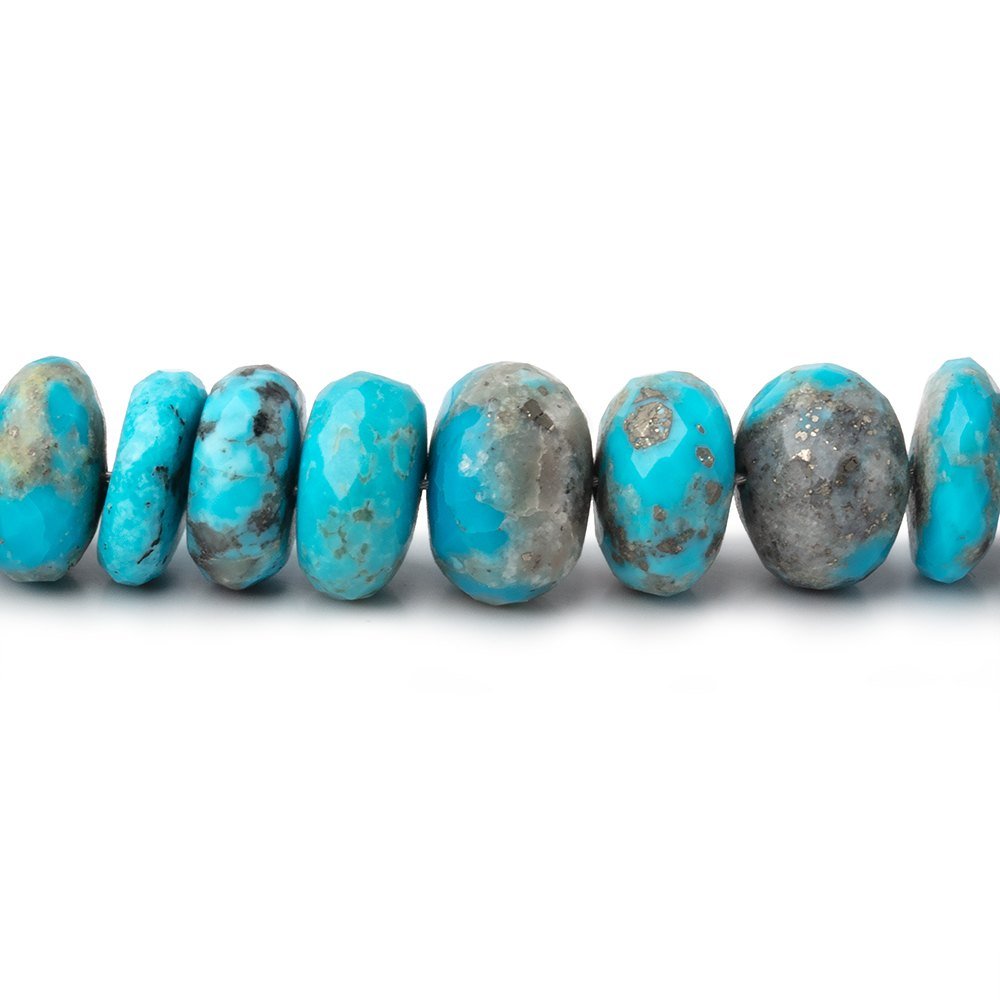 6-10mm Sleeping Beauty Turquoise Faceted Rondelle Beads 16 inch 95 pieces AA