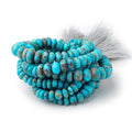 6-10mm Sleeping Beauty Turquoise Faceted Rondelle Beads 16 inch 95 pieces AA