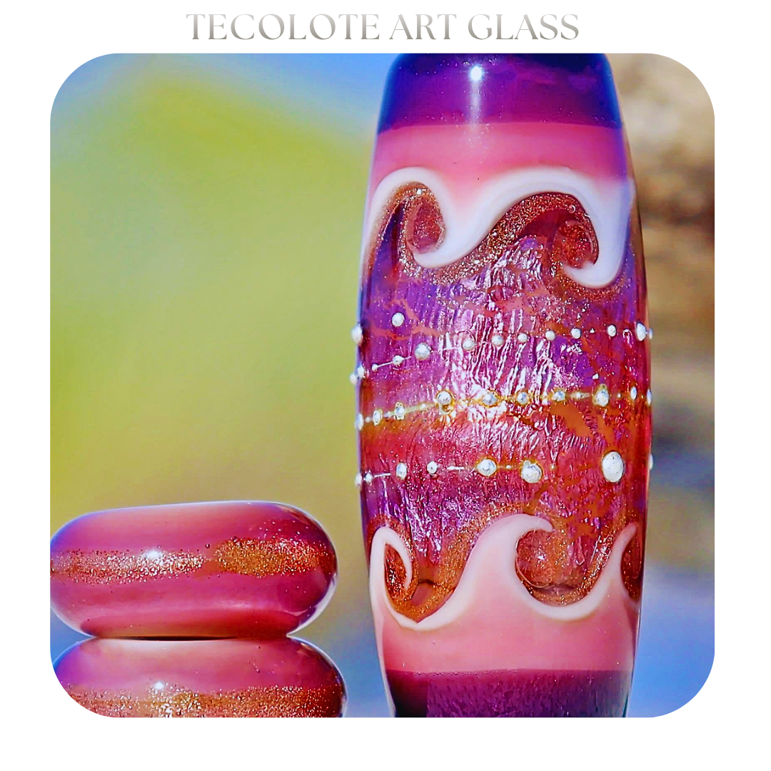 Passionfruit - Art Glass lampwork Focal Bead Set - BHB Large Hole