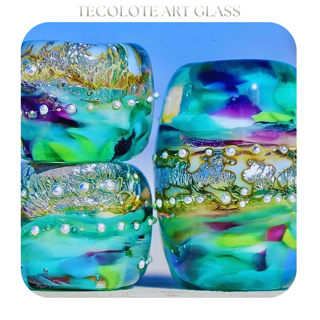 Mermaid Gemstone - Art Glass lampwork Focal Bead Set - BHB Large Hole