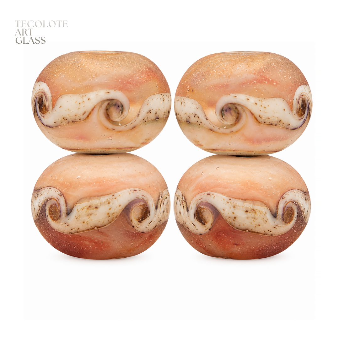 Boho Pearl Rounds in four color-ways  - Art Glass Lampwork Bead Collection