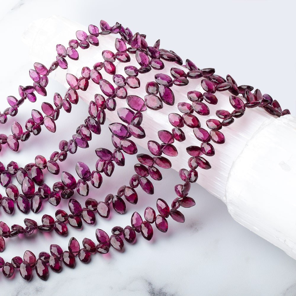 6x4-9x5mm Purple Garnet Faceted Marquise Beads 8 inch 54 pieces AA