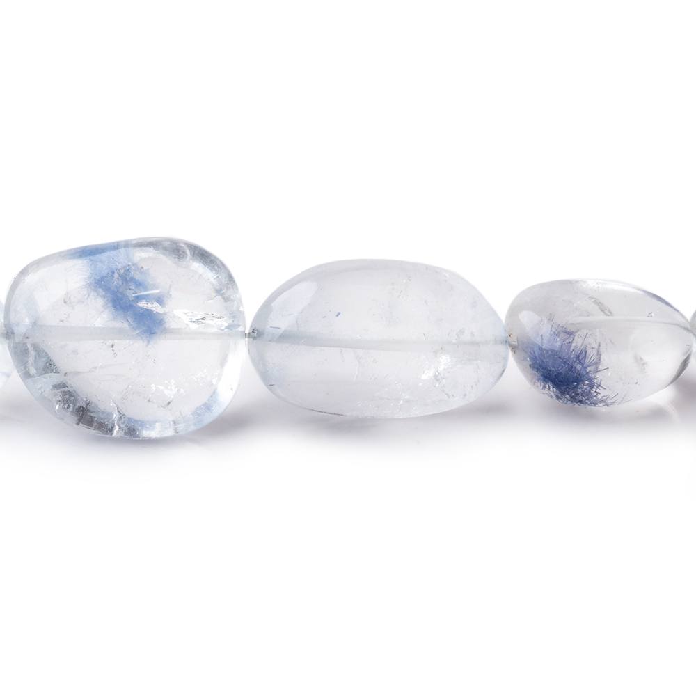6x6-15.5x13mm Dumortierite in Quartz Plain Nugget Beads 18 inch 40 pieces