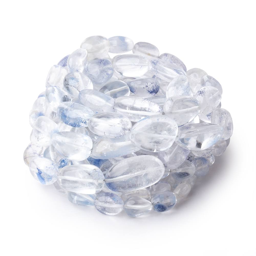 6x6-15.5x13mm Dumortierite in Quartz Plain Nugget Beads 18 inch 40 pieces