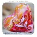 Gypsy Coral  - Art Glass Lampwork Heart Focal Bead
