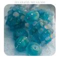 Tumbled Sea Salt in Caribbean Art Glass Lampwork Bead Set