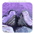 Bohemian Plumeria and Metallic Hearts - Art Glass lampwork Bead Pair