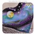 Cabo Sunset  - Art Glass Lampwork Heart Focal Bead