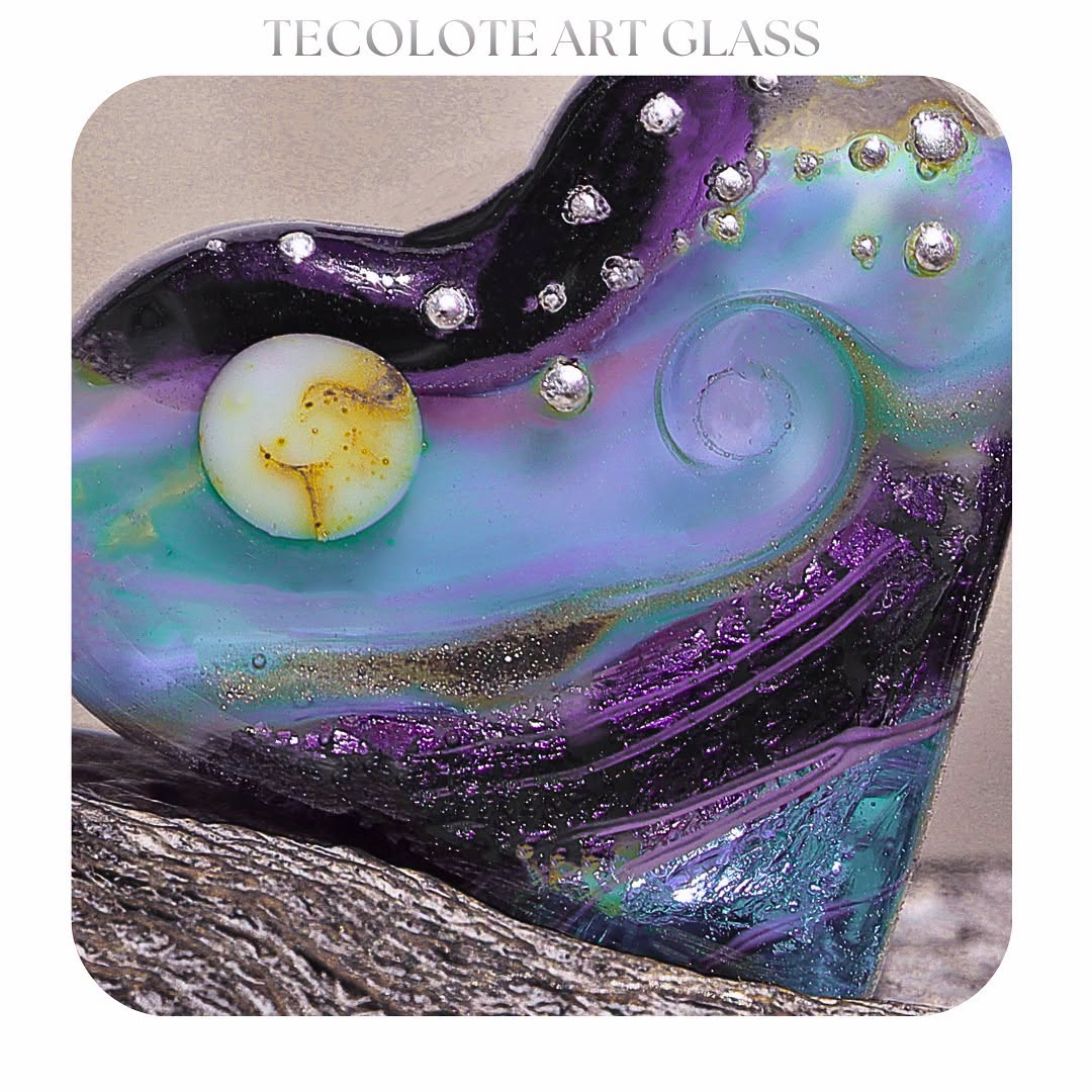 Cabo Sunset  - Art Glass Lampwork Heart Focal Bead
